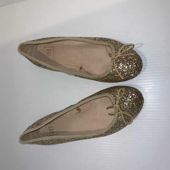 GAP Glittering Gold Ballet Flats US9 - Picture 1 of 4